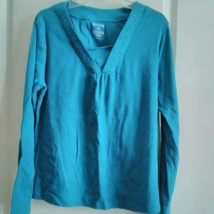 Teal Blue Long Sleeve Top